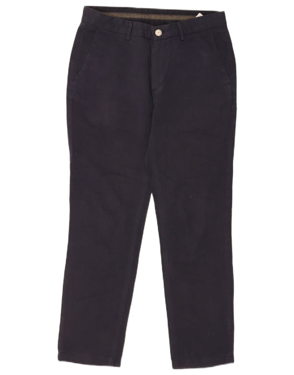 Massimo Dutti Pantalón Chino Slim para Hombre EU 38 Small W30 L28 Azul Marino Lino