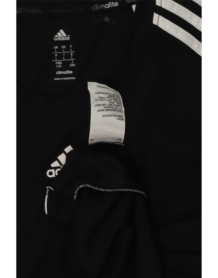 Adidas Mens Climalite Camiseta Top Grande Negro Poliéster
