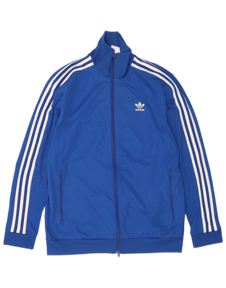 Adidas - Chaqueta de chándal para hombre, color azul medio, algodón