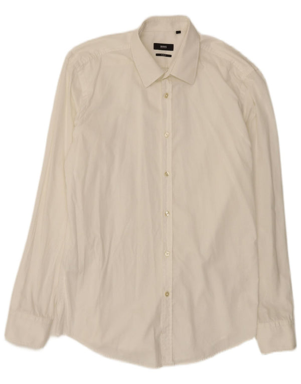 Hugo Boss Camisa Slim Fit para hombre Talla 41 16 Algodón blanco grande
