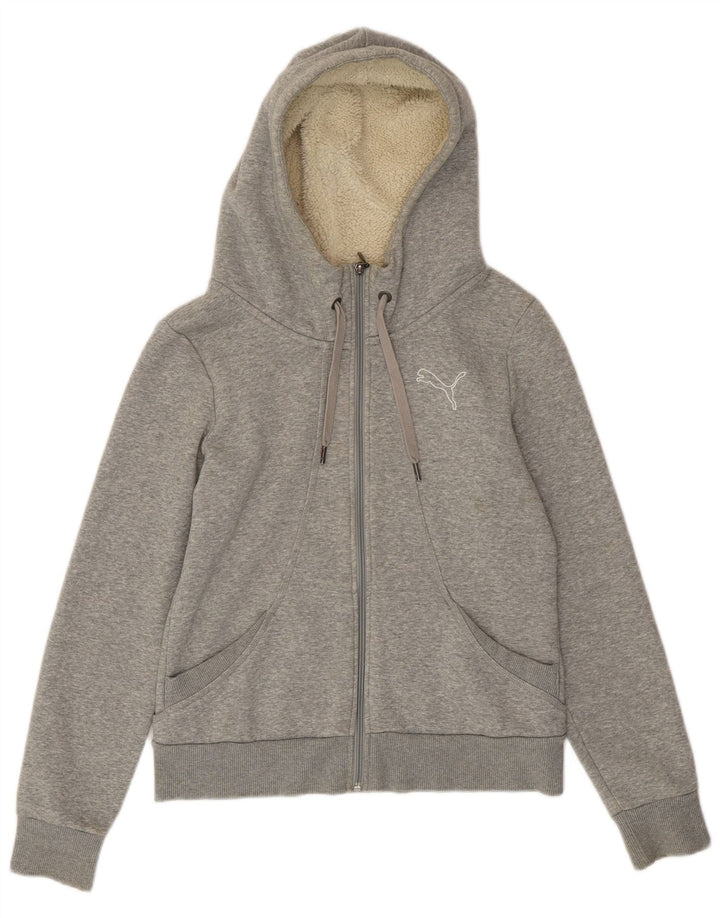 PUMA Suéter con capucha y cremallera para mujer Reino Unido 12 Gris medio moteado