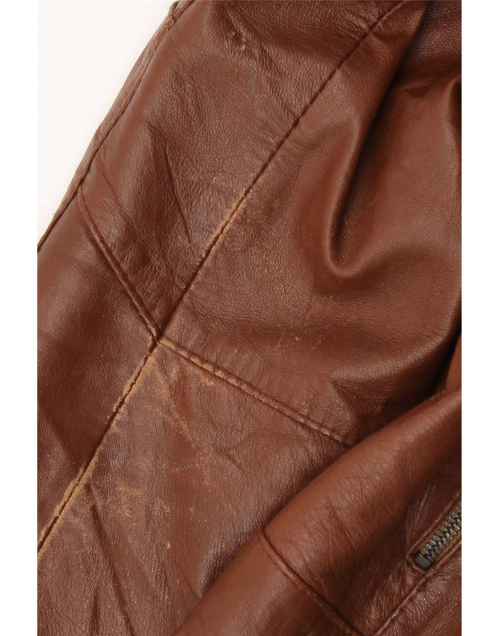 Sasch Chaqueta motera de cuero para mujer Reino Unido 44 Grande Marrón