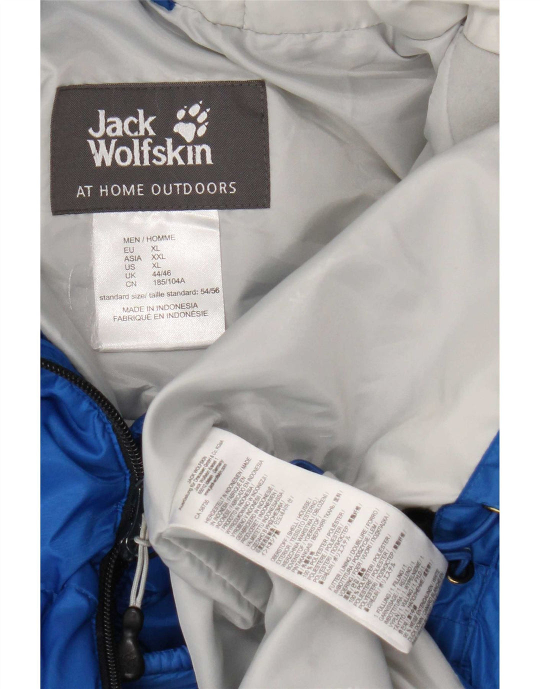 Jack Wolfskin Chaqueta acolchada con capucha para hombre UK 44/46 XL Azul Poliéster