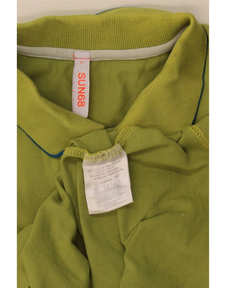 Polo Sun68 para hombre de algodón verde grande