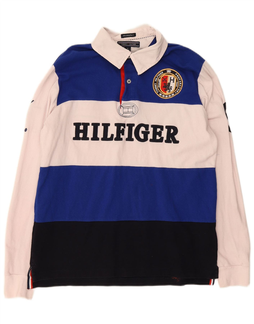 Tommy Hilfiger Polo de rugby gráfico para hombre, talla mediana, multicolor