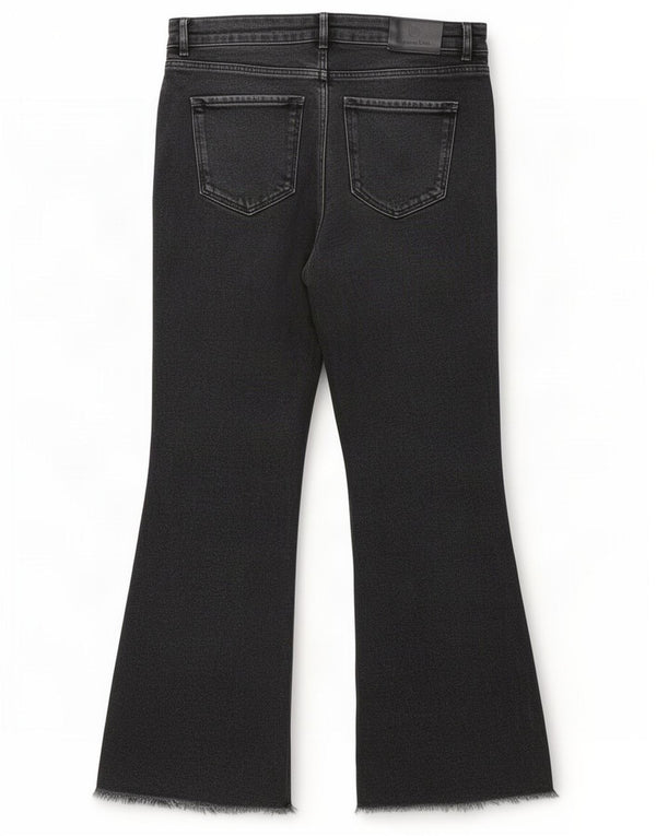 Massimo Dutti Vaqueros Acampanados Mujer EU 36 XS W26 L26 Negro Algodón