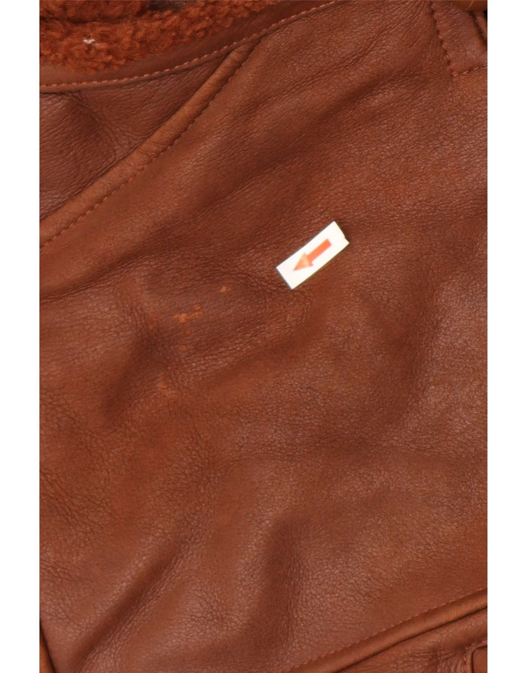 Vintage mujer chaqueta de piel de gran tamaño EU 42 marrón grande