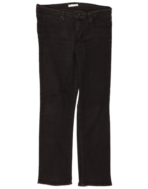 Levi's Mujer 314 Shaping Straight Jeans W32 L30 Algodón Negro