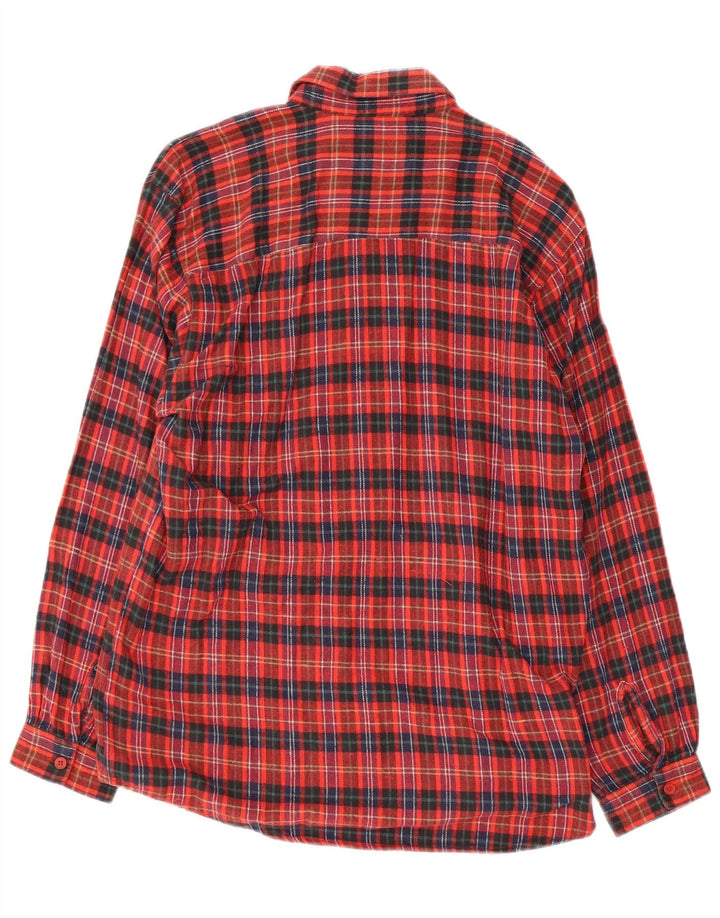 Akito Camisa de franela para mujer UK 46 Algodón a cuadros rojos grandes