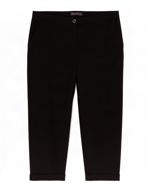 Marks & Spencer Pantalones Capri Regulares para Mujer UK 40 Large W34 L24 Negro