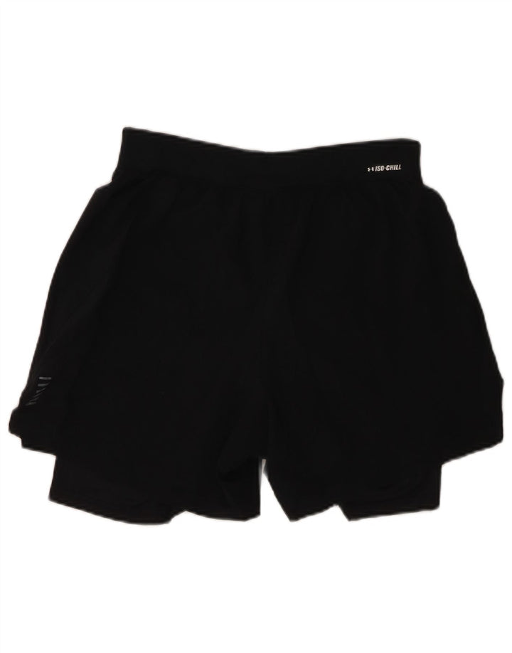 UNDER ARMOUR Pantalones cortos deportivos ajustados para mujer UK 14 Mediano Negro Poliéster