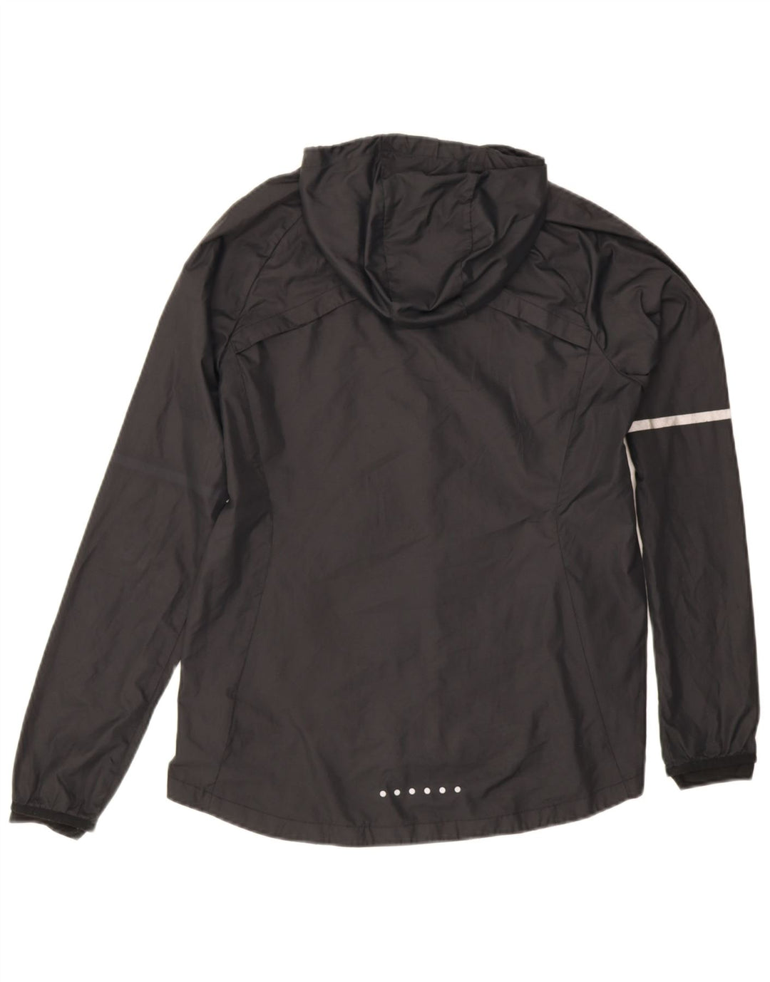 Nike - Chaqueta impermeable con capucha para mujer, talla M, color negro, poliéster, deportiva