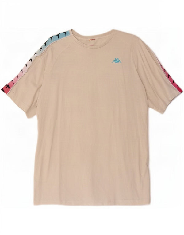 Kappa Hombre Camiseta Gráfica Top XL Off White Algodón