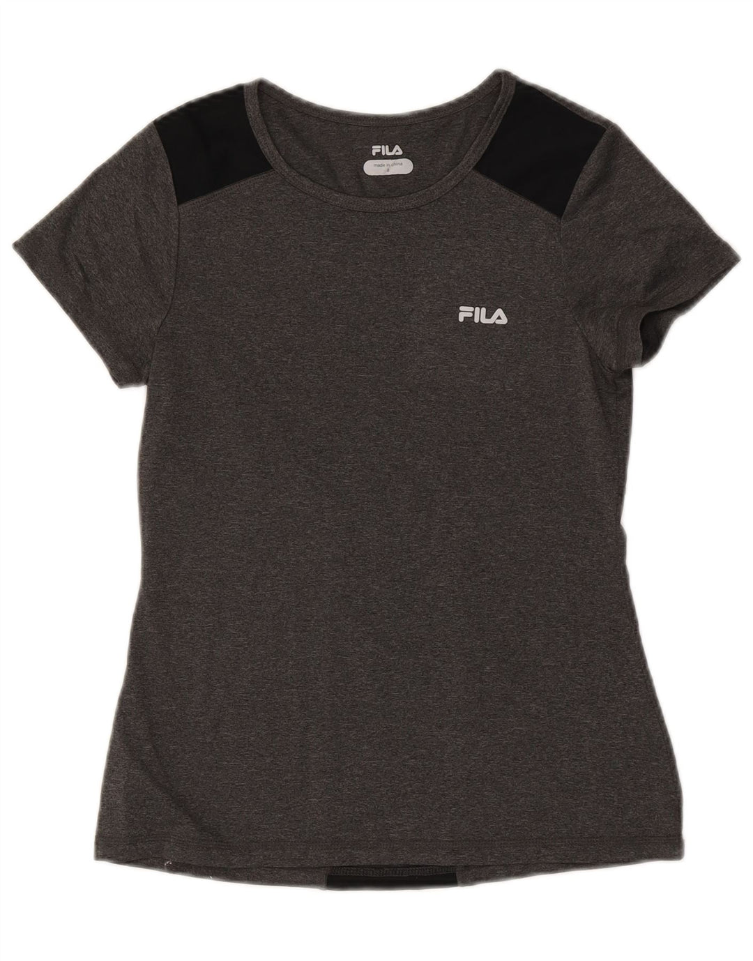 Fila Camiseta para mujer Top UK 8 Small Gris Colorblock Poliéster
