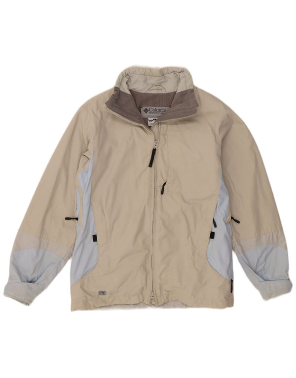 Columbia Chaqueta cortavientos para hombre UK 36 Small Beige Colorblock Poliamida