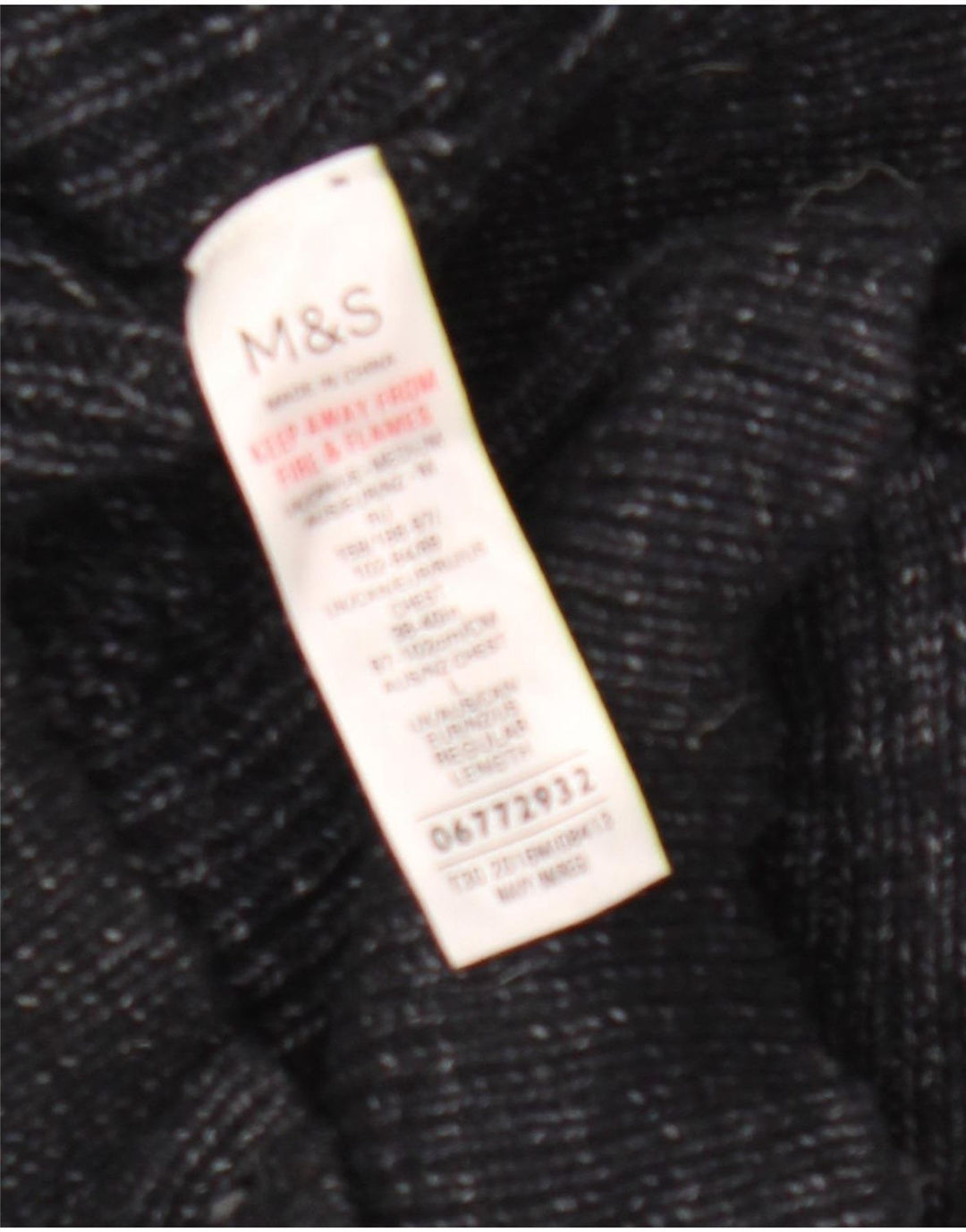 Marks & Spencer Jersey con cuello vuelto para hombre, suéter medio azul marino moteado