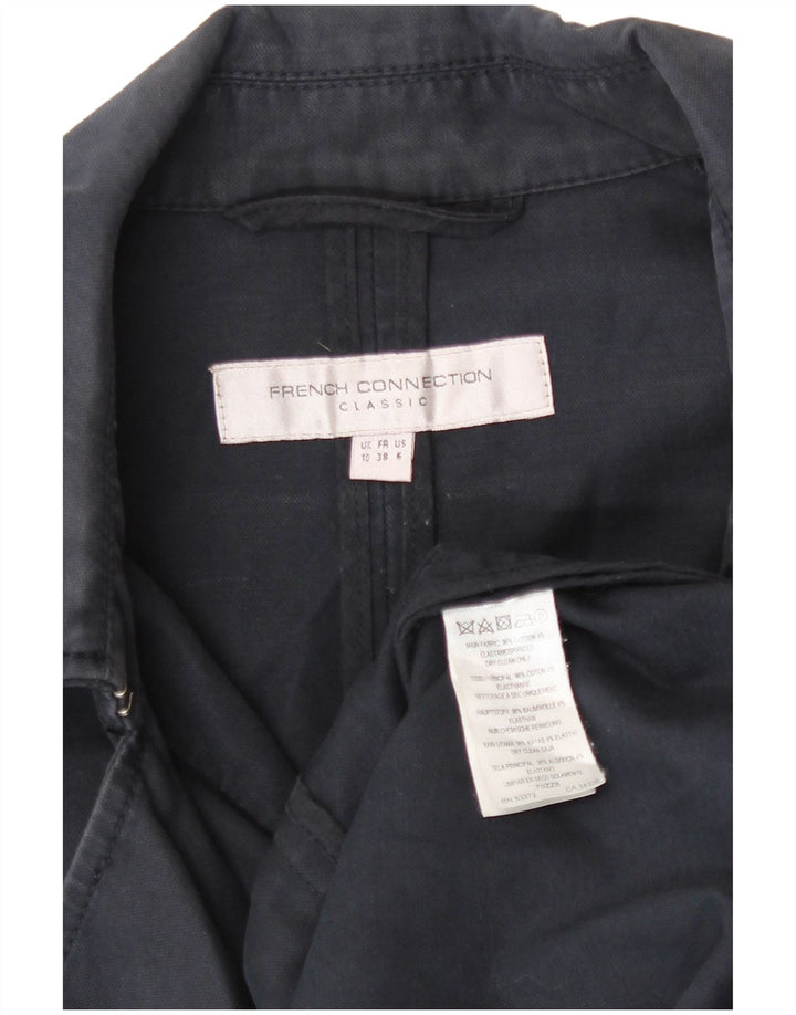 French Connection Gabardina para mujer UK 40 Small Algodón azul marino