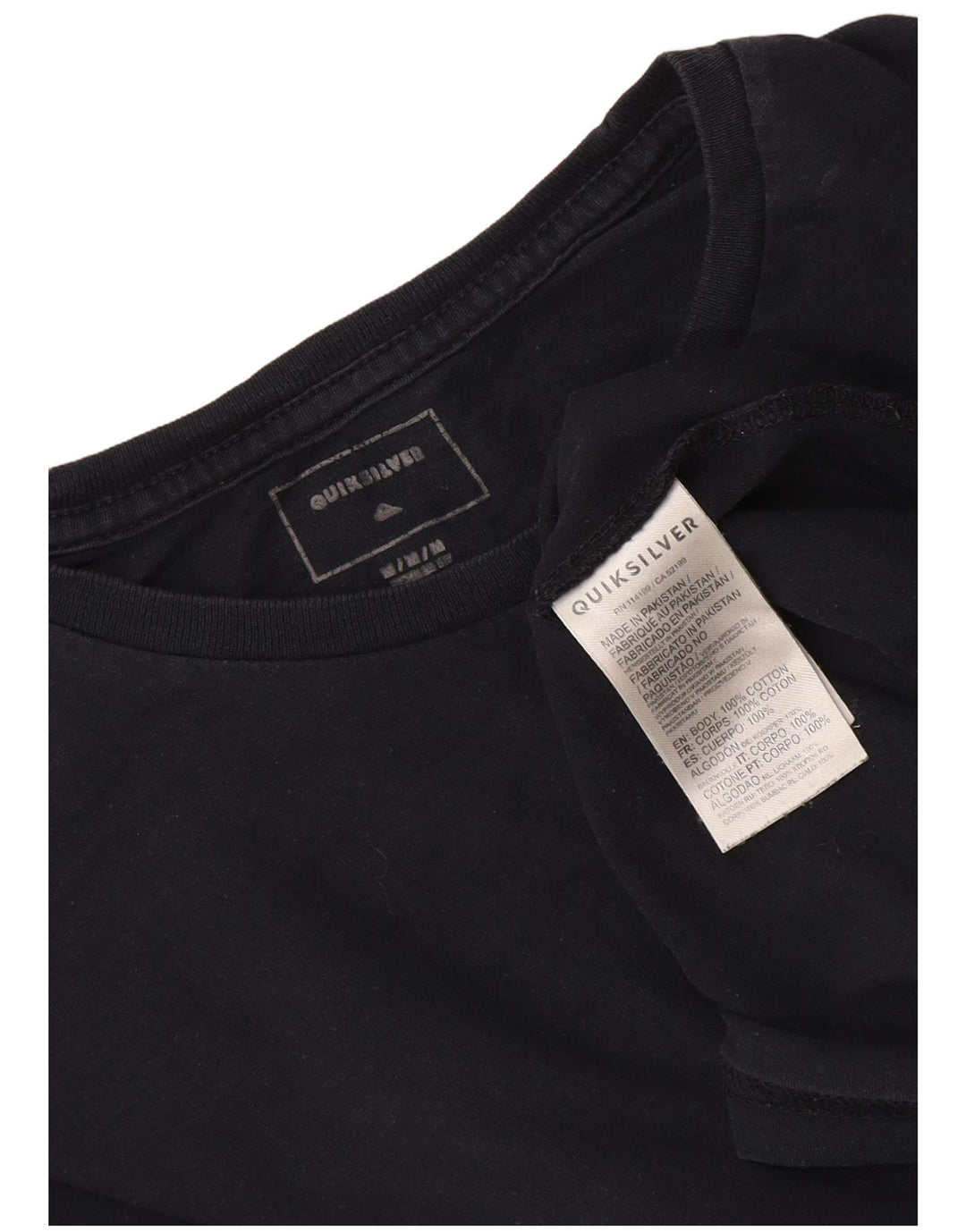 Quiksilver Hombre Camiseta Gráfica Top Medium Azul Marino Algodón