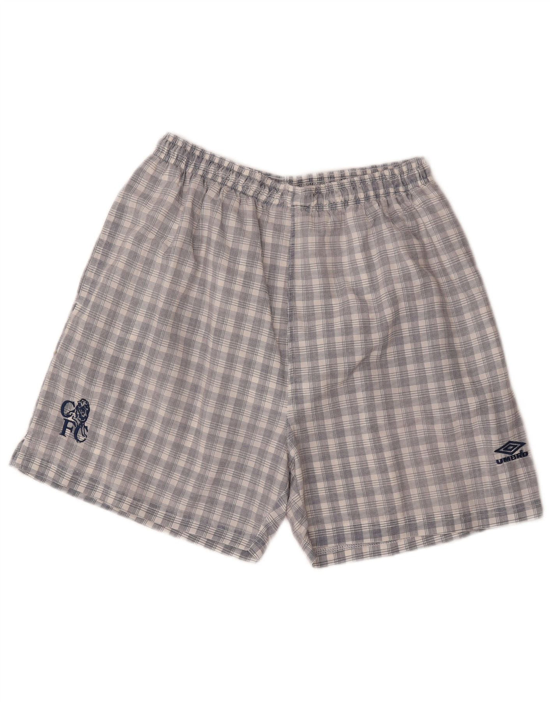 Pantalones cortos deportivos Umbro para hombre de nailon a cuadros azul marino mediano