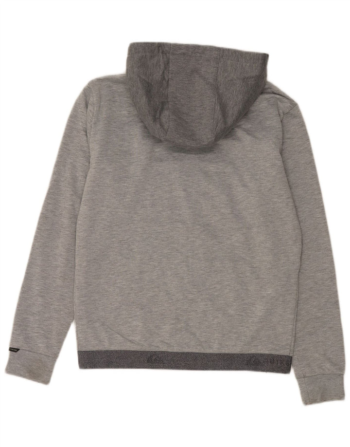 Quiksilver - Sudadera con capucha y cremallera para hombre, talla pequeña, poliéster color gris