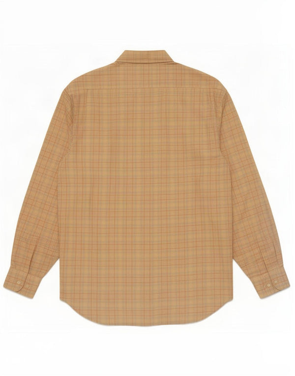 New England Mens Shirt Size 16 1/2 Large Yellow Check Cotton
