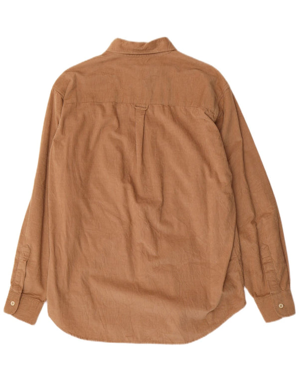 CARRERA Camisa De Pana Para Hombre Algodón Marrón Medio