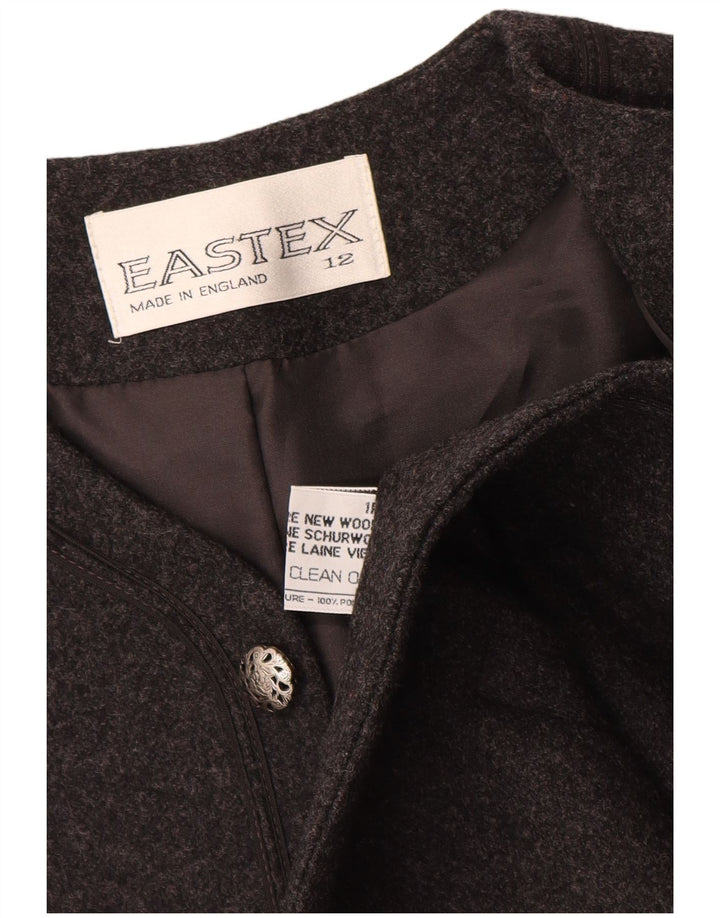 EASTEX Chaqueta tipo blazer abierta para mujer Reino Unido 12 Lana nueva gris medio