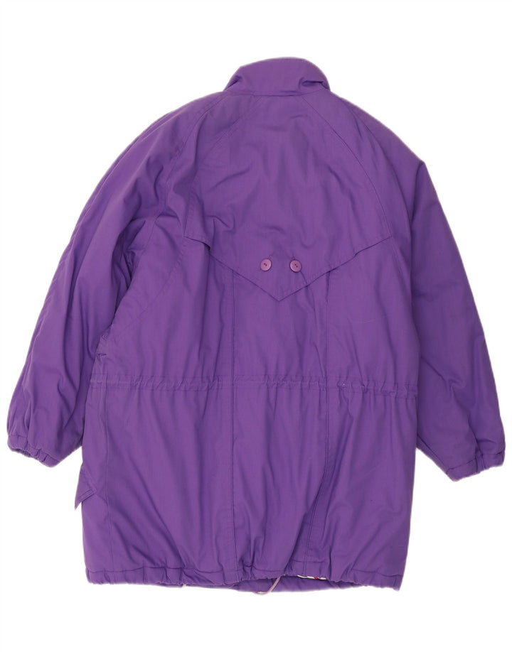 Vintage mujer acolchado abrigo Reino Unido 18 XL poliéster púrpura