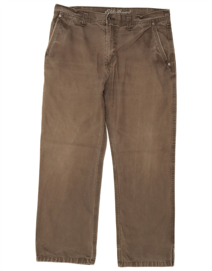 Eddie Bauer Pantalones cargo rectos para hombre W36 L30 Algodón gris