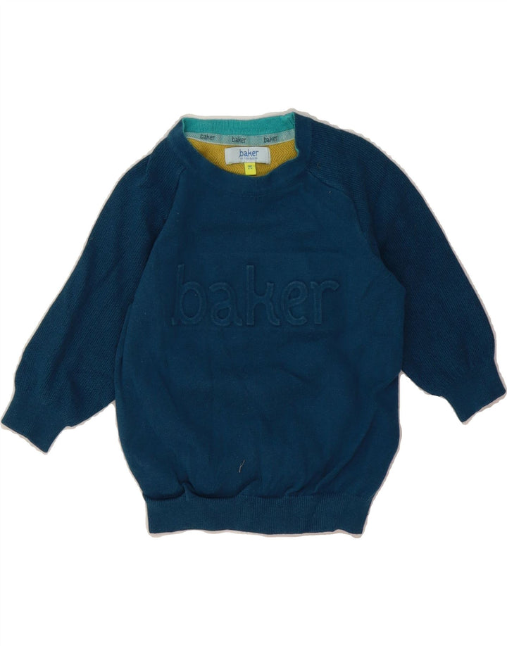TED BAKER Boys Boat Neck Jumper Sweater 5-6 Years Blue Cotton Vintage Ted Baker and Second-Hand Ted Baker from Messina Hembry 