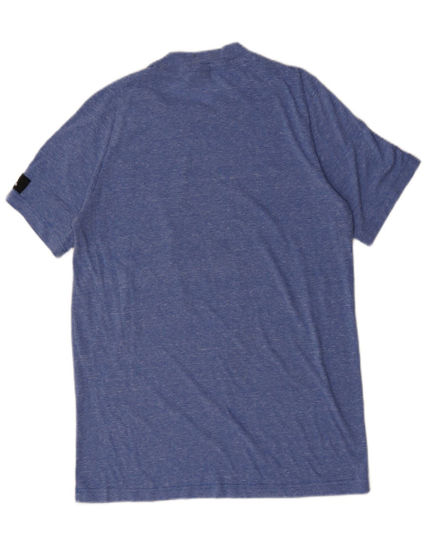 Adidas Hombre Camiseta Gráfica Top Poliéster Moteado Azul Medio