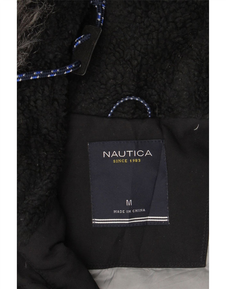 NAUTICA Mens Hooded Parka Jacket UK 38 Medium Navy Blue Nylon Vintage Nautica and Second-Hand Nautica from Messina Hembry 