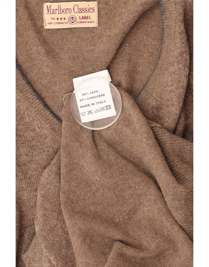 Marlboro Classics Jersey con cuello en V para hombre XL Lana beige