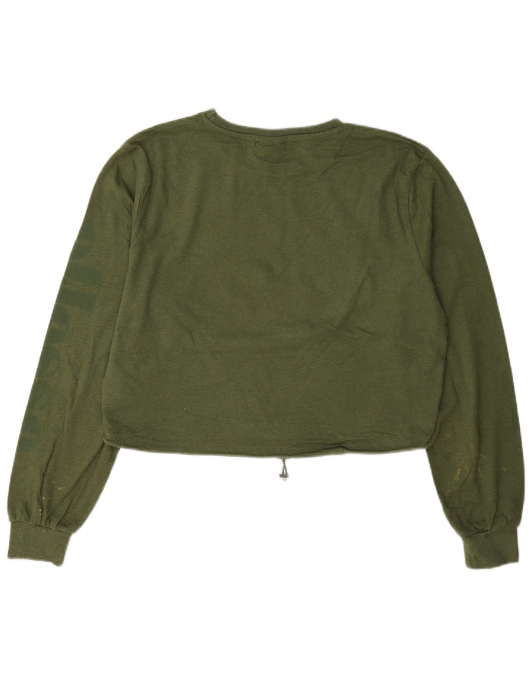 Ellesse Top corto para mujer de manga larga UK 42 Algodón verde medio