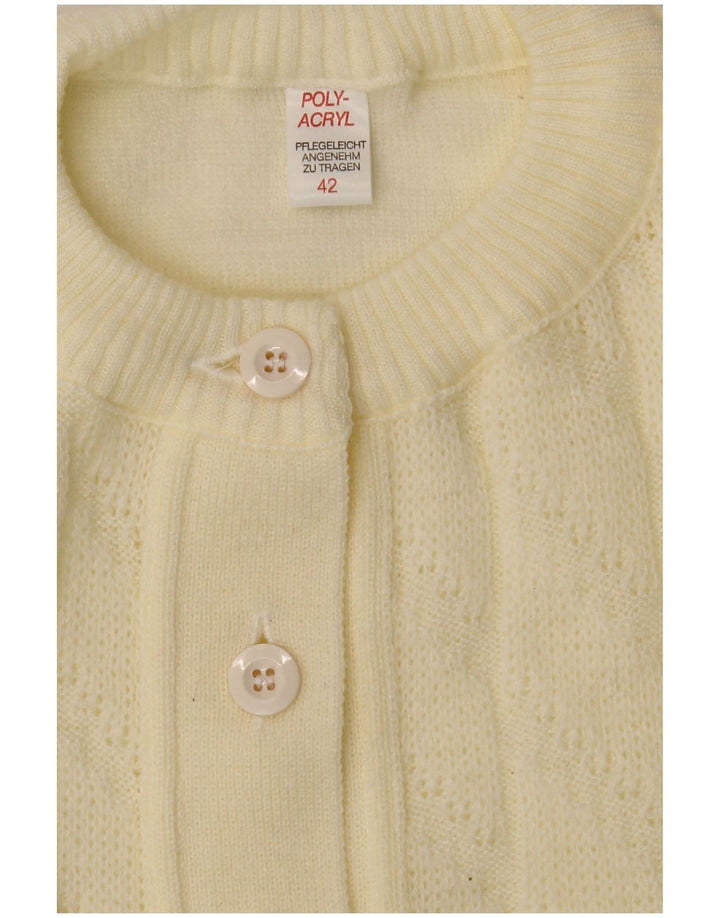 VINTAGE suéter cárdigan para mujer IT 42 Acrílico medio blanquecino