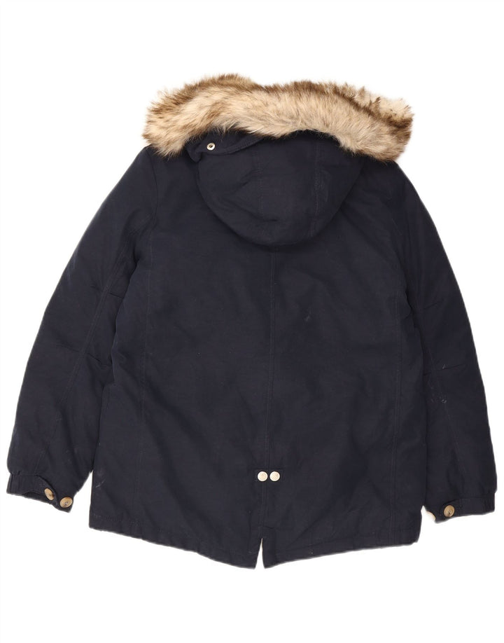 Massimo Dutti Parka Niña Con Capucha 11-12 Años Azul Marino