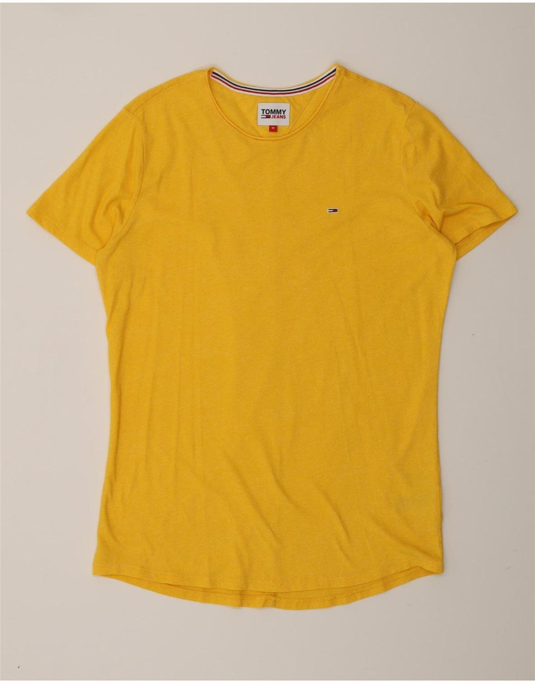 TOMMY HILFIGER Camiseta para mujer Top UK 44 Algodón amarillo mediano
