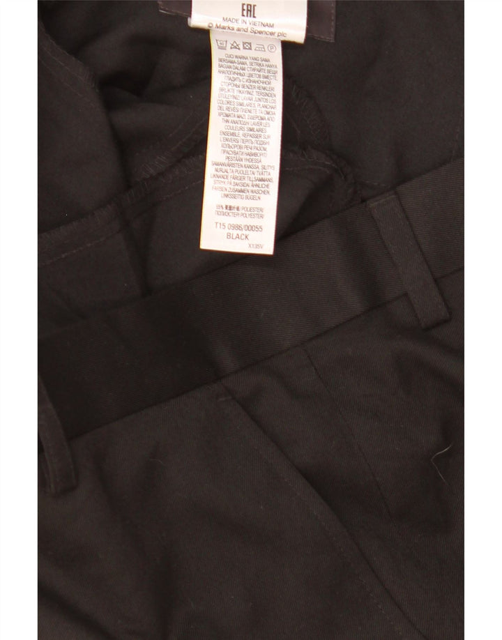 Marks & Spencer Pantalón de traje regular para hombre W36 L25 Poliéster negro