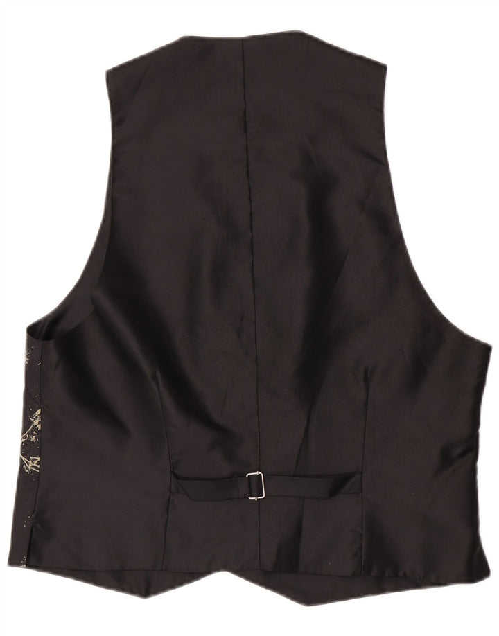 C&A Chaleco para hombre EU 52/54 Grande Negro Geométrico Poliéster