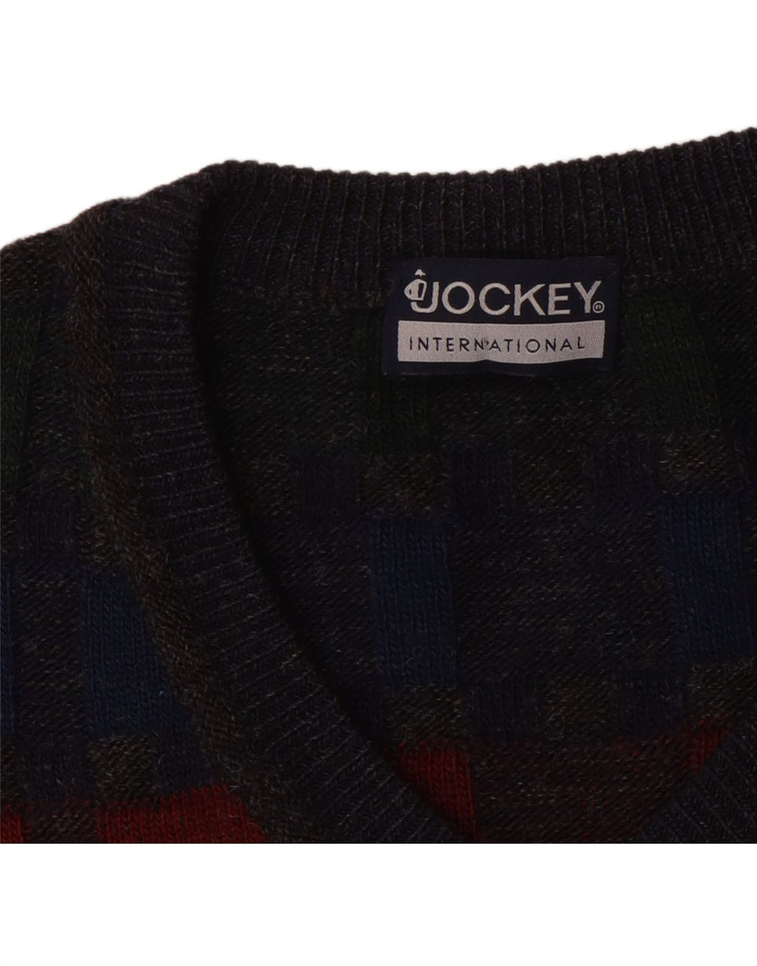 Jockey Jersey con cuello en V para hombre, talla 2XL, color gris a cuadros