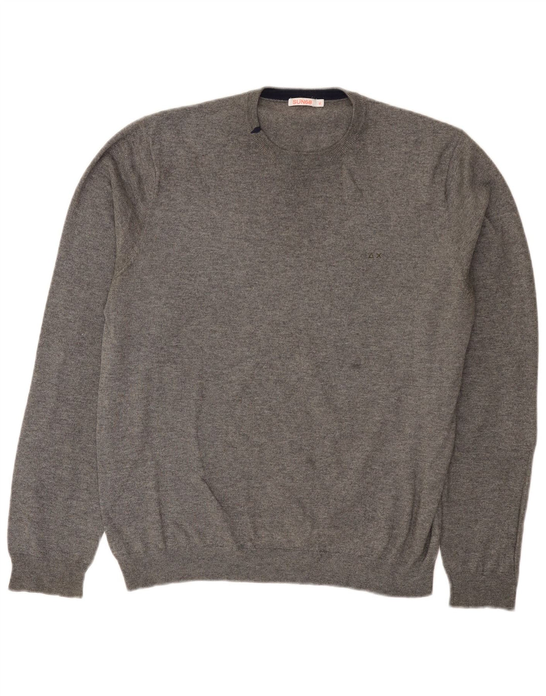 Sun68 Jersey de cuello redondo y ajuste regular para hombre XL Lana gris