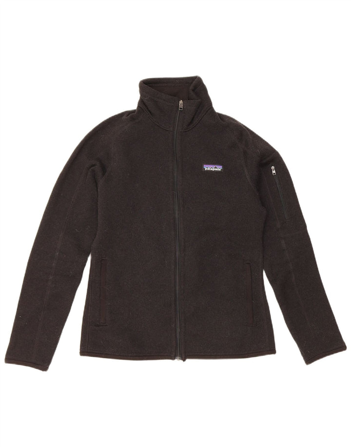 Patagonia Mujer Regular Fit Chándal Top Chaqueta UK 10 Small Negro