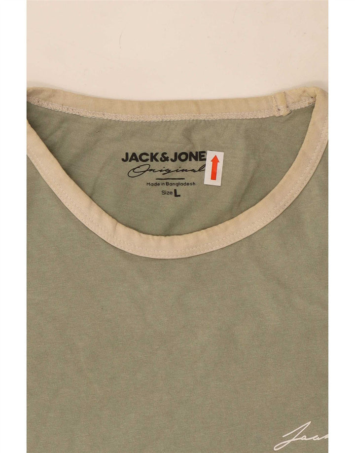 Jack & Jones Hombre Camiseta Top Grande Verde Algodón