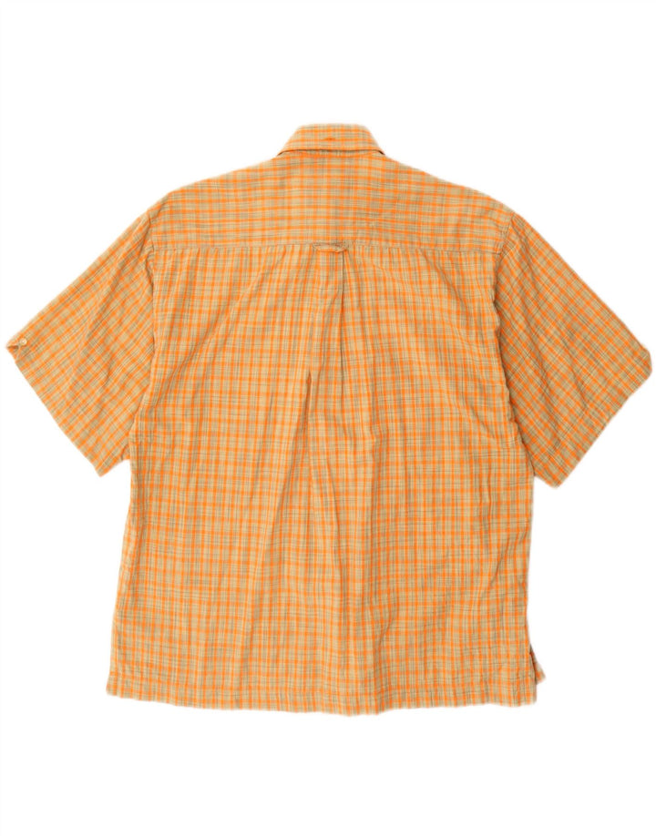 BEN SHERMAN Camisa de manga corta para hombre Cuadros naranja medio