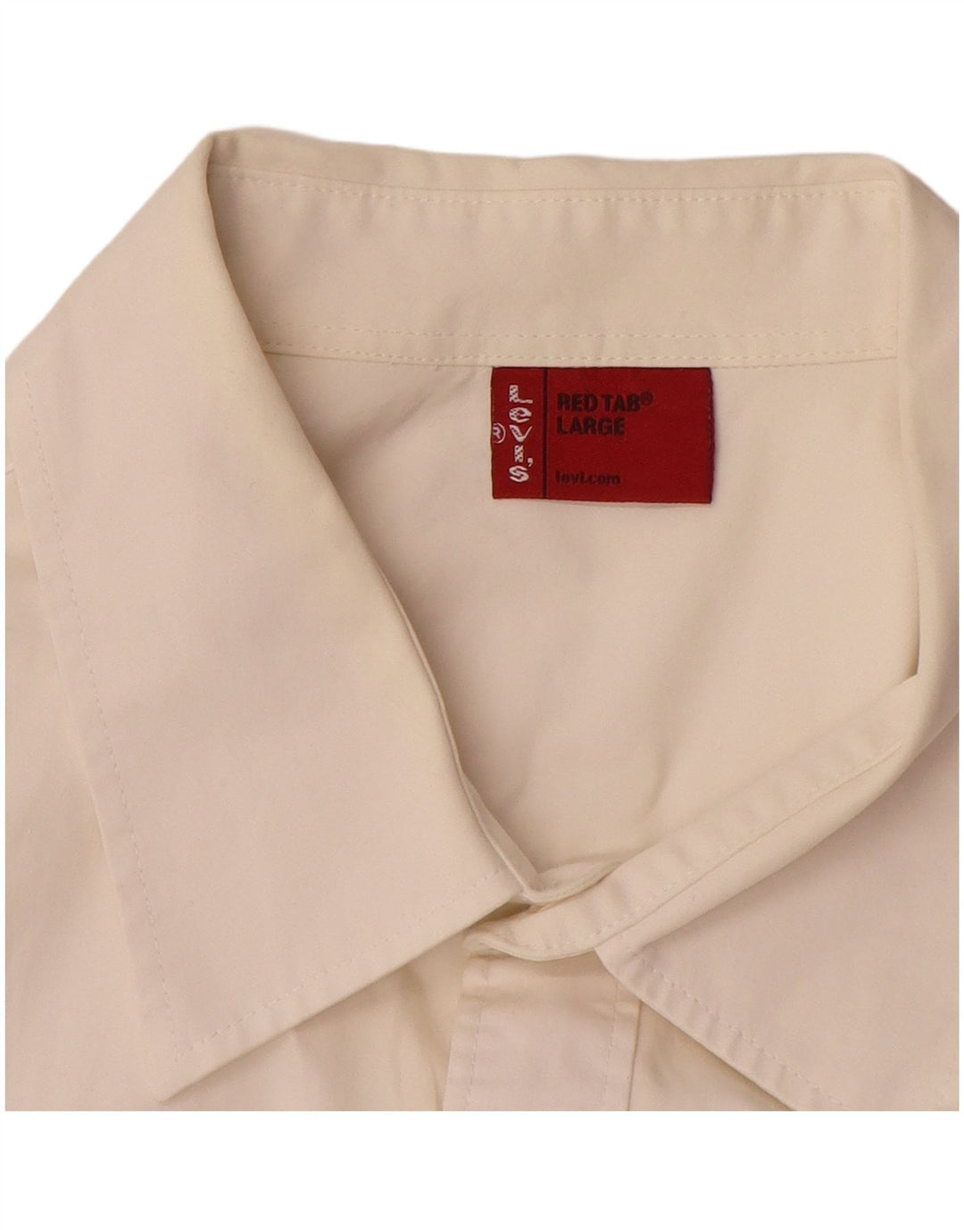 Levi's Camisa de manga corta para hombre, talla grande, de algodón blanco roto