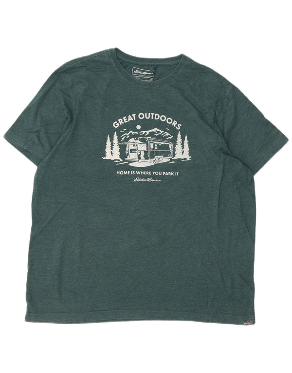 EDDIE BAUER Camiseta gráfica para hombre Top XL Algodón verde