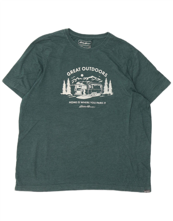 EDDIE BAUER Camiseta gráfica para hombre Top XL Algodón verde