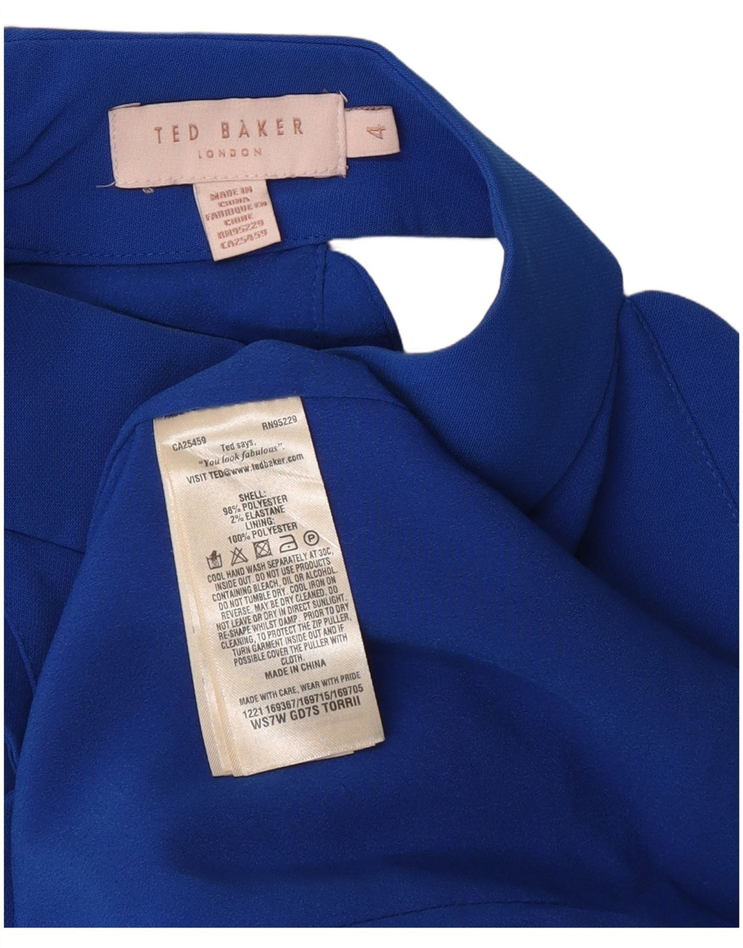 Ted Baker Vestido halter regular para mujer Talla 4 Poliéster azul grande