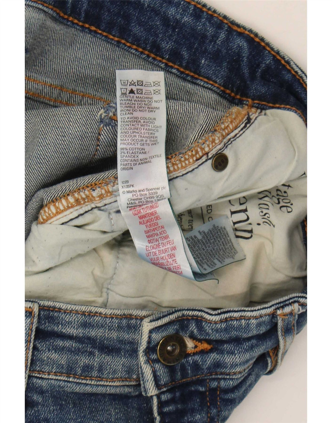 Marks & Spencer Jeans rectos para hombre W36 L29 Algodón azul