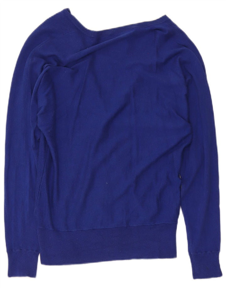 Ralph Lauren - Cárdigan para mujer, talla 12, seda azul mediana